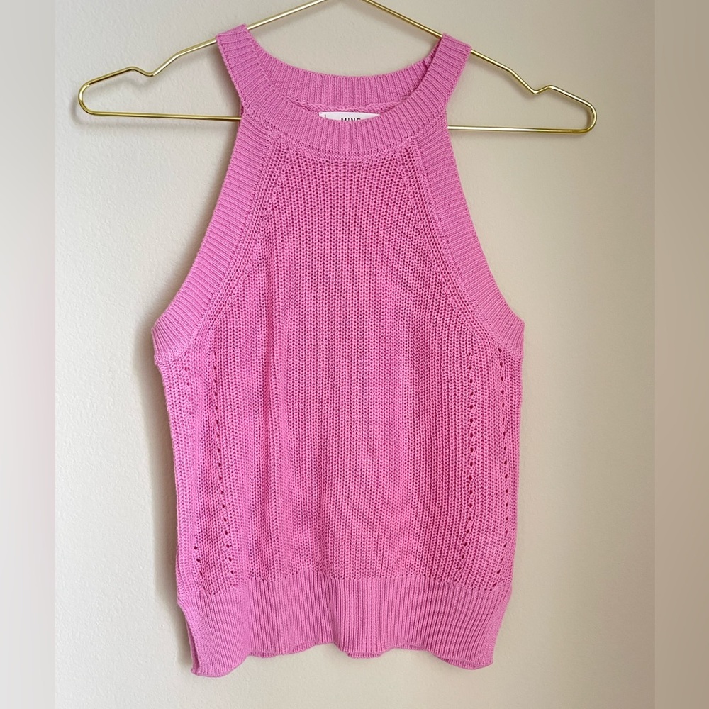 Mine Pink Halter Neck Sweater Top